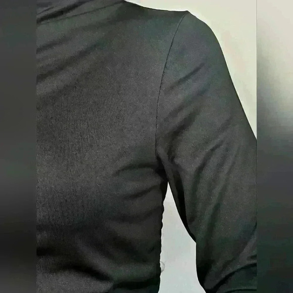 Almost Famous Black Long Sleeve Slinky Dress sz M - Picture 5 of 9